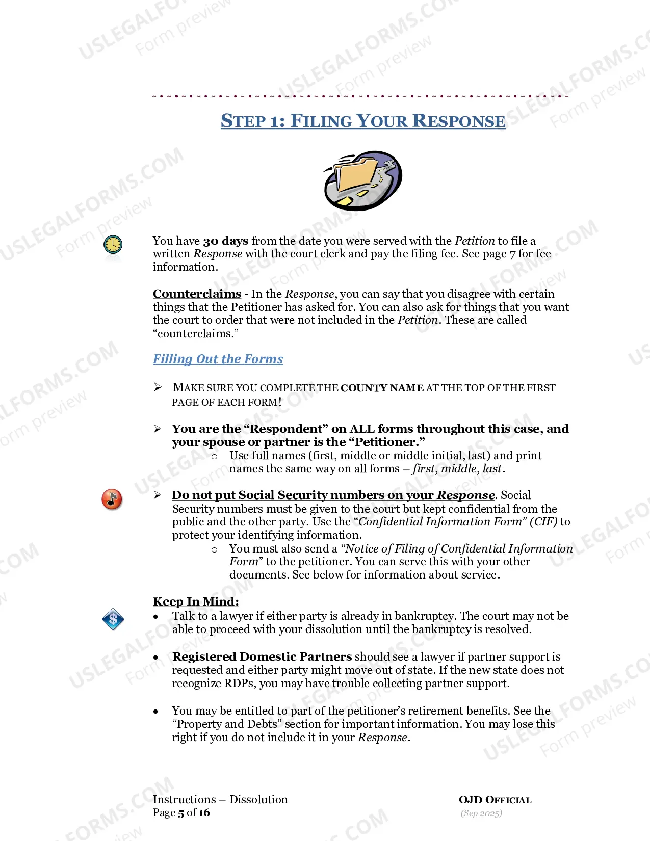 Preview Dissolution Respondent without Children Packet