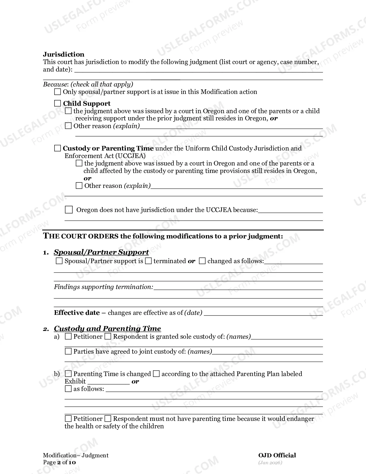 Preview Supplemental Judgment Modifying a Domestic Relations Judgment