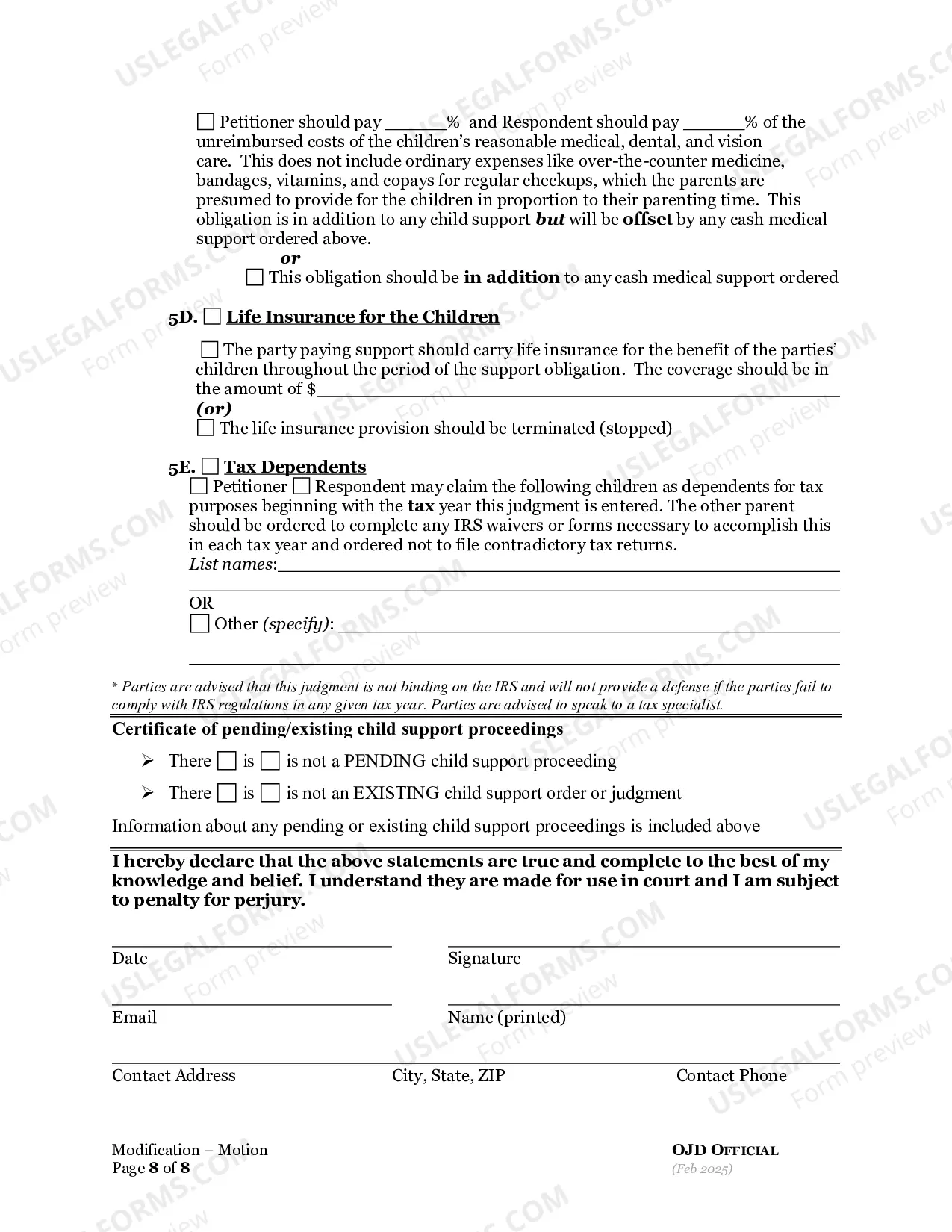 Preview Ex Parte Motion for Order to Show Cause re: Modification of Judgment