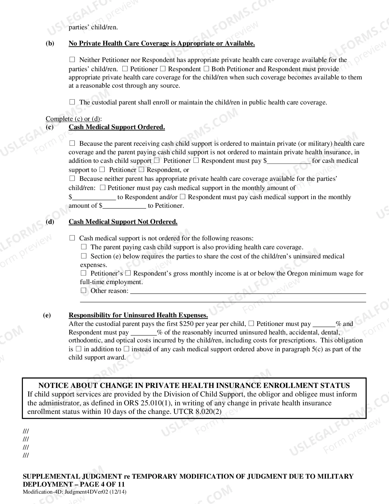 Preview Supplemental Judgment re: Temporary Modification of Judgment re: Custody-Parenting Time/Order re: Jurisdiction?