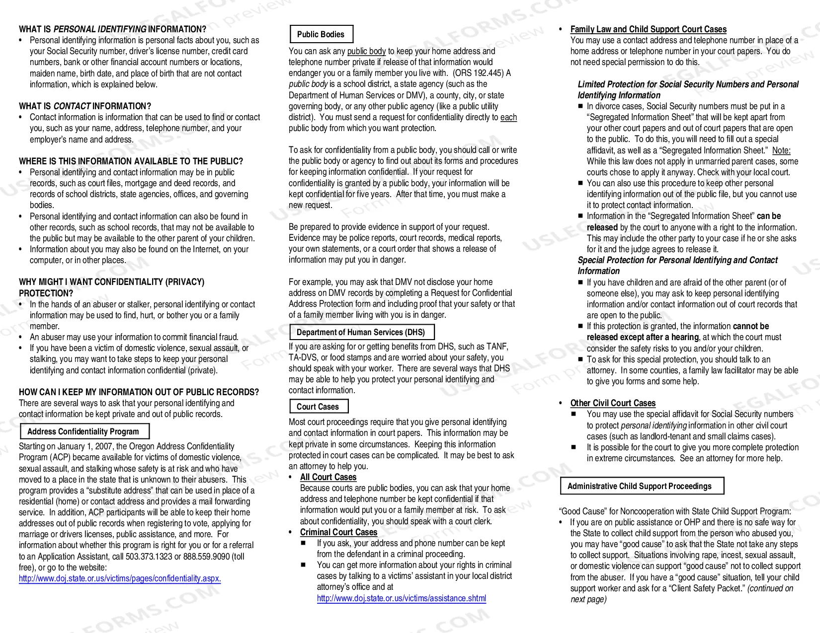 Preview Confidentiality (privacy) Protection for Survivors of Sexual Assault, Domestic Violence and Stalking