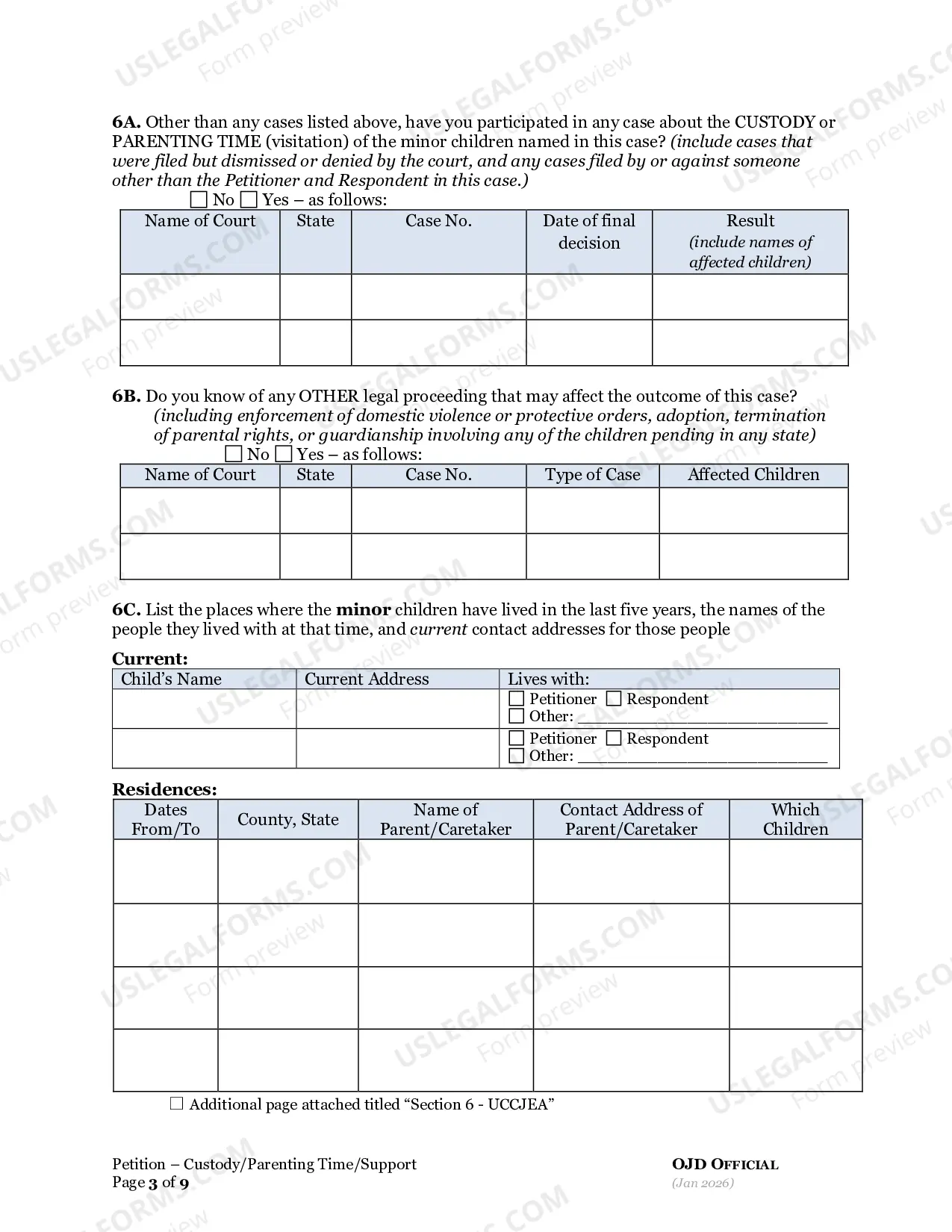 Preview Petition For Custody And Parenting Time (3A)