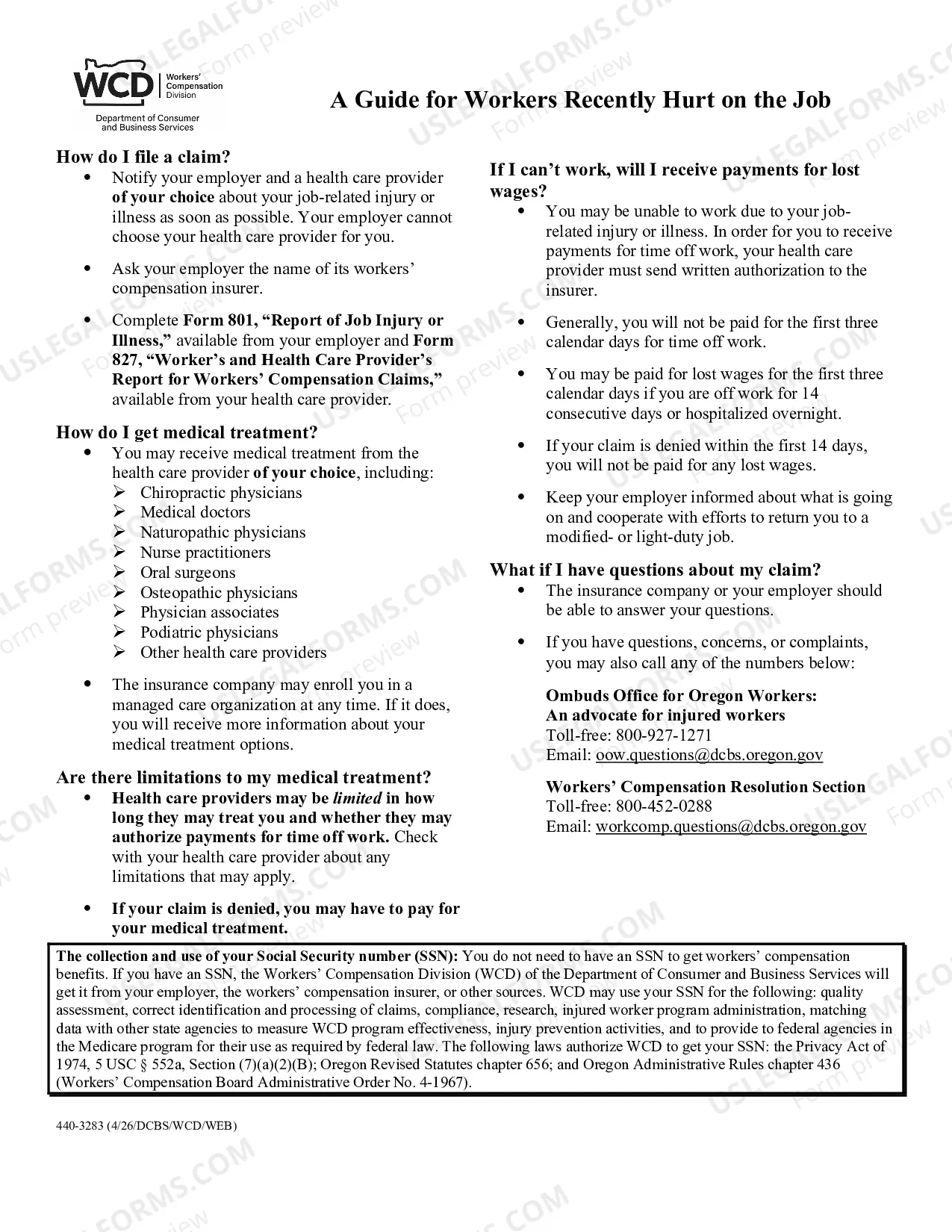 Preview Workers' and Physician's Report for Workers'Compensation Claims