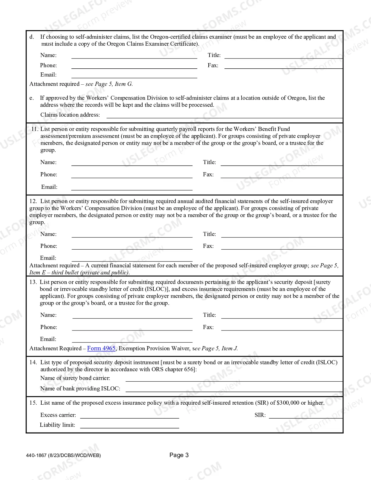 Preview Application for Self-Insured Employer Group