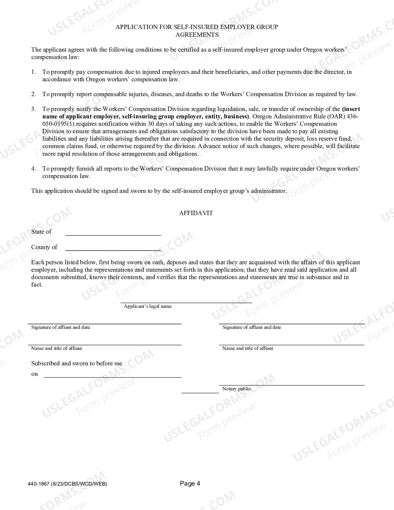 Preview Application for Self-Insured Employer Group