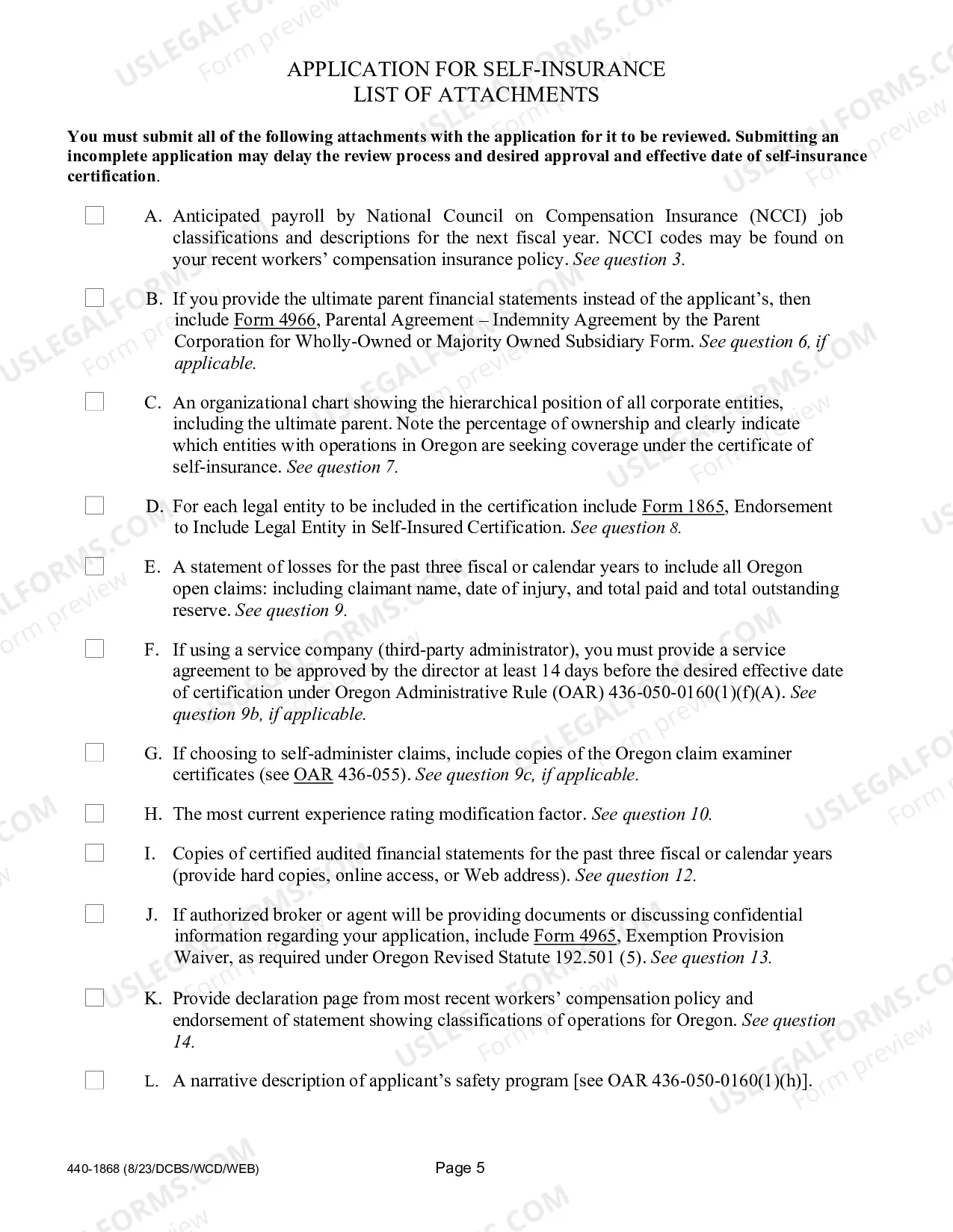 Preview Application for Self-Insurance