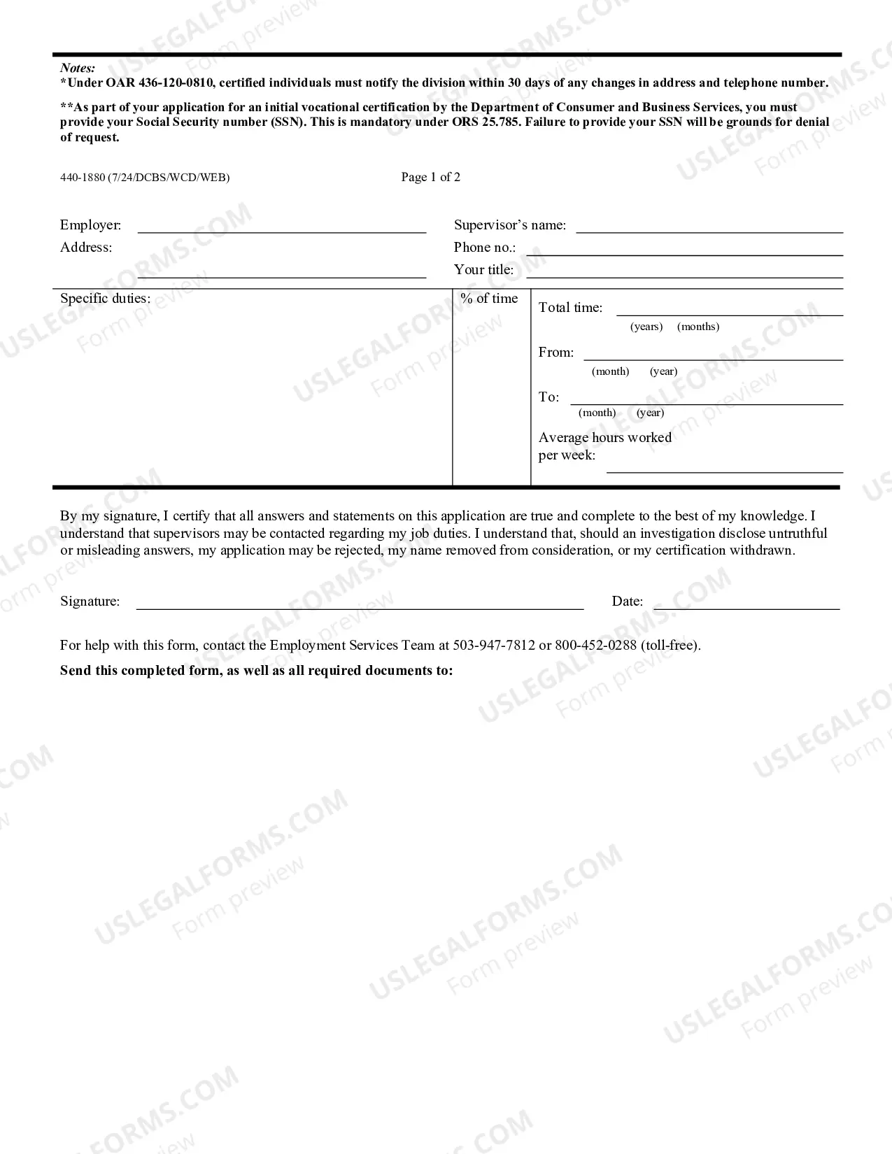 Preview Vocational Assistance Individual Certification