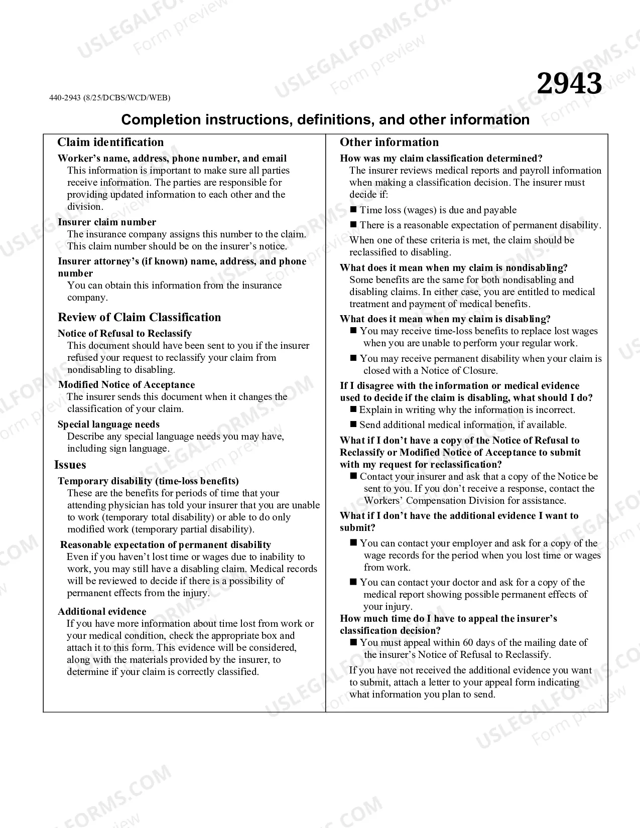 Preview Worker Request for Claim Classification Review