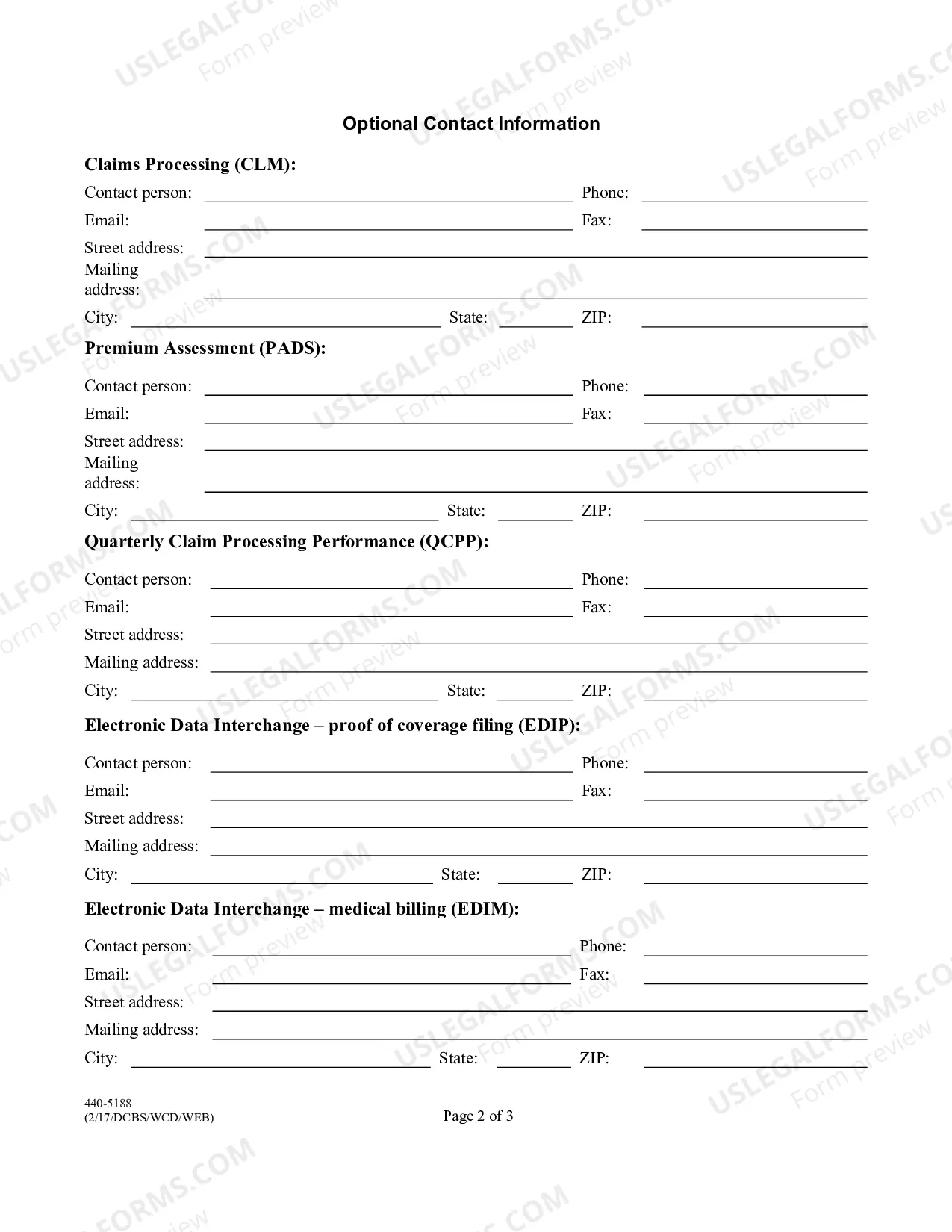 Preview Insurer Contact Update