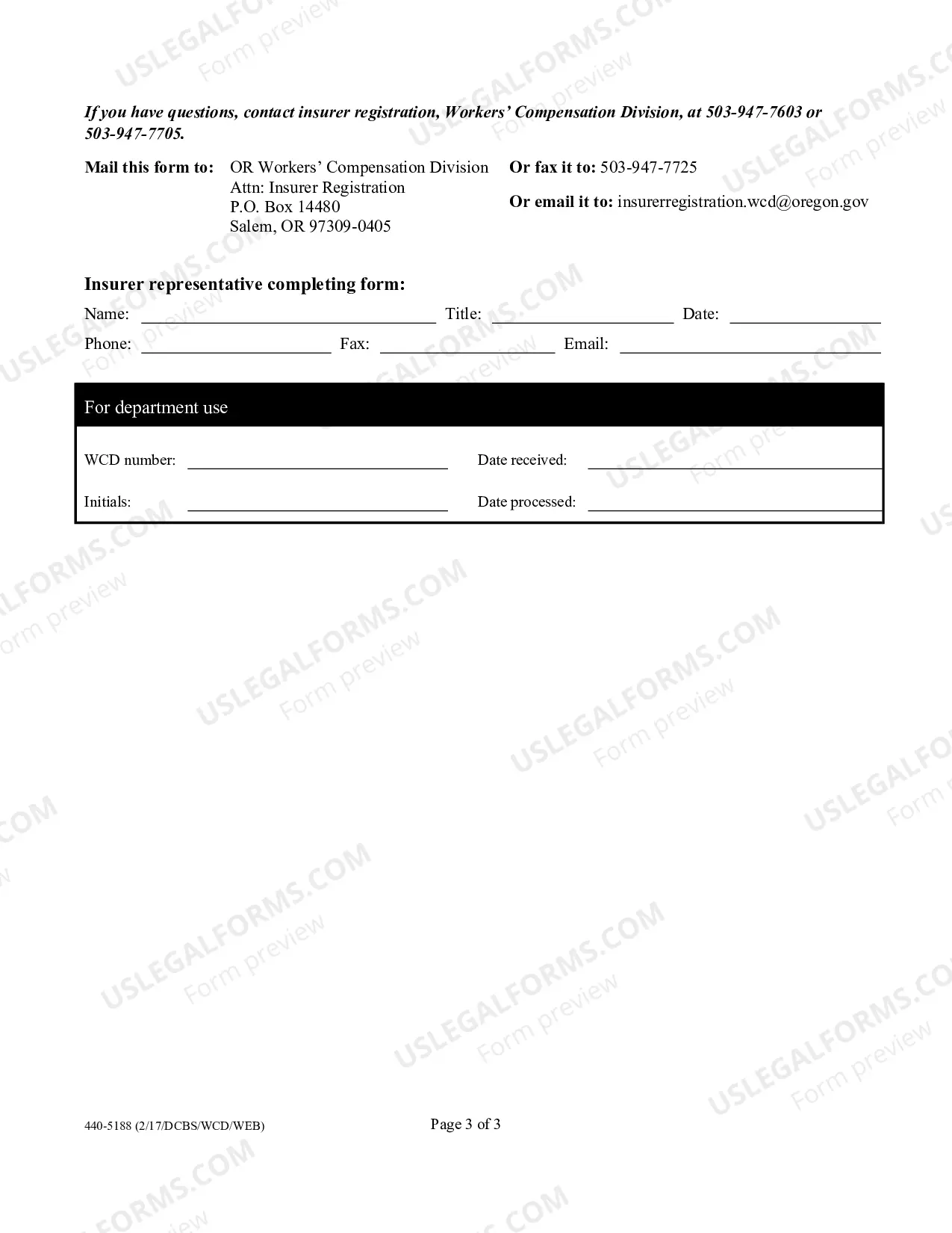 Preview Insurer Contact Update
