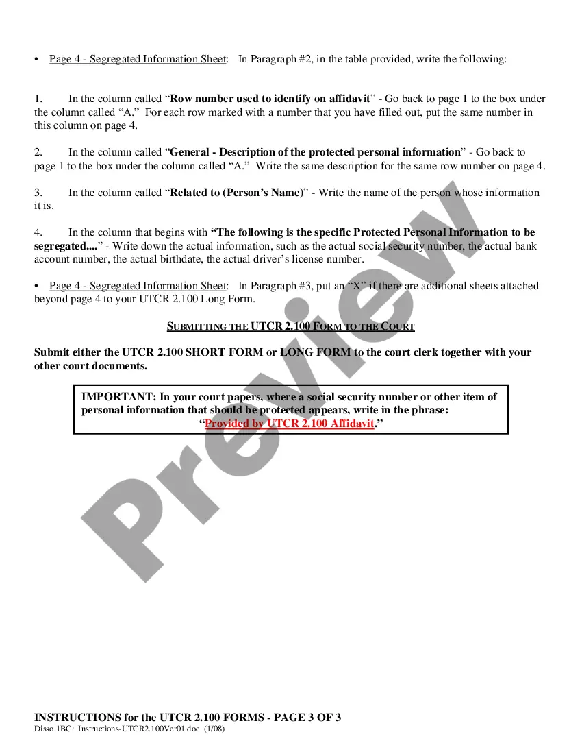 Get Instructions for the UTCR2.100 Forms Preview Instructions for the UTCR2.100 Forms