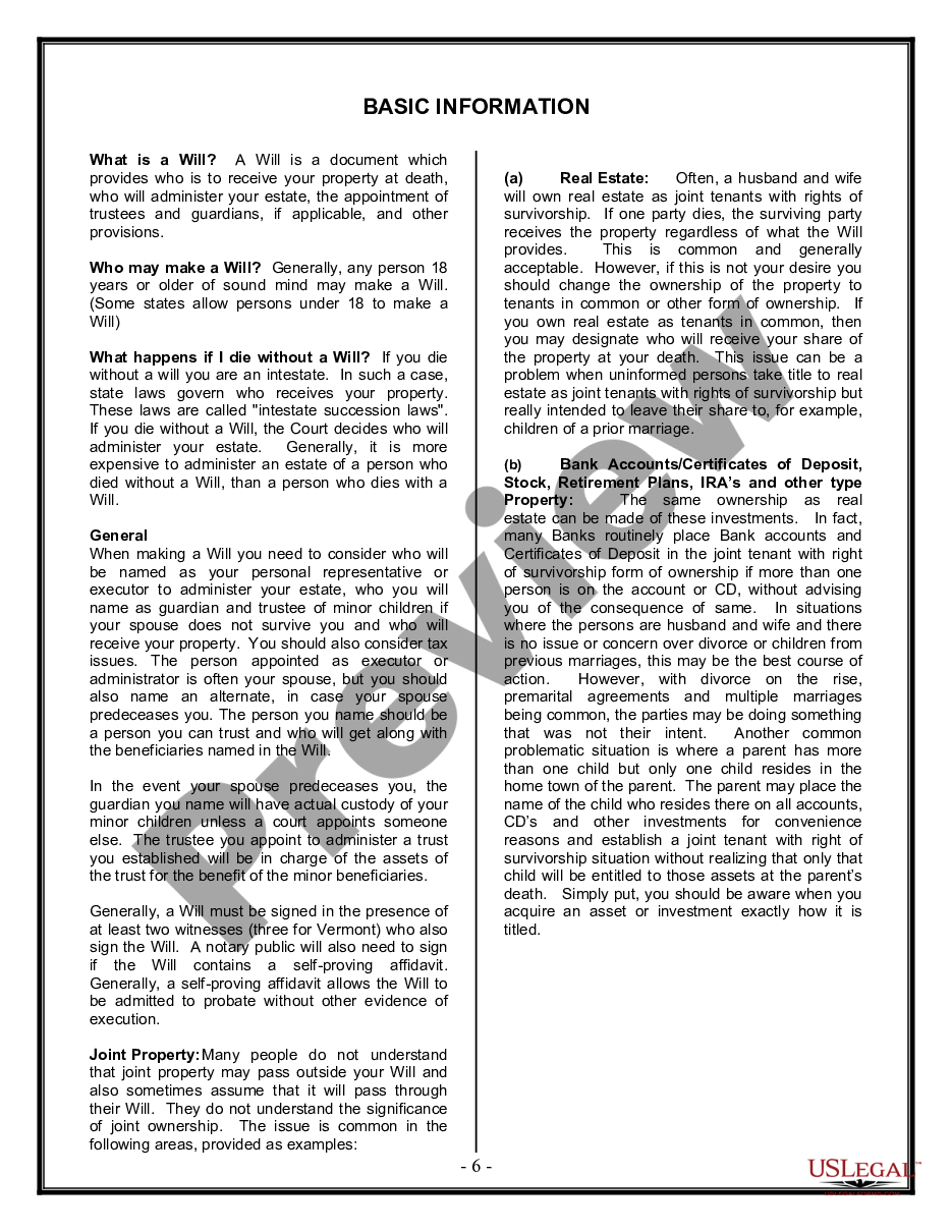 page 5 Legal Last Will and Testament for Married Person with Minor Children from Prior Marriage preview