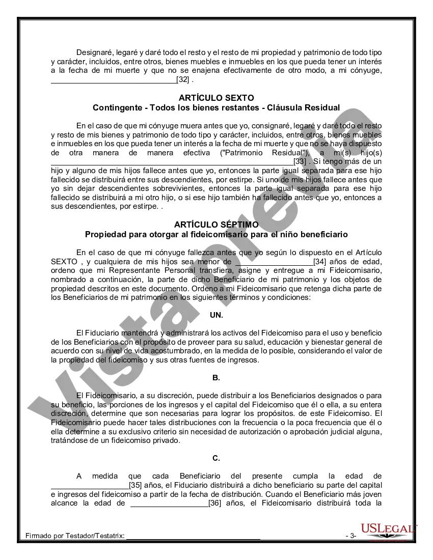 Preview Paquete de Voluntades Mutuas con Últimas Voluntades y Testamentos para Pareja Casada con Hijos Menores