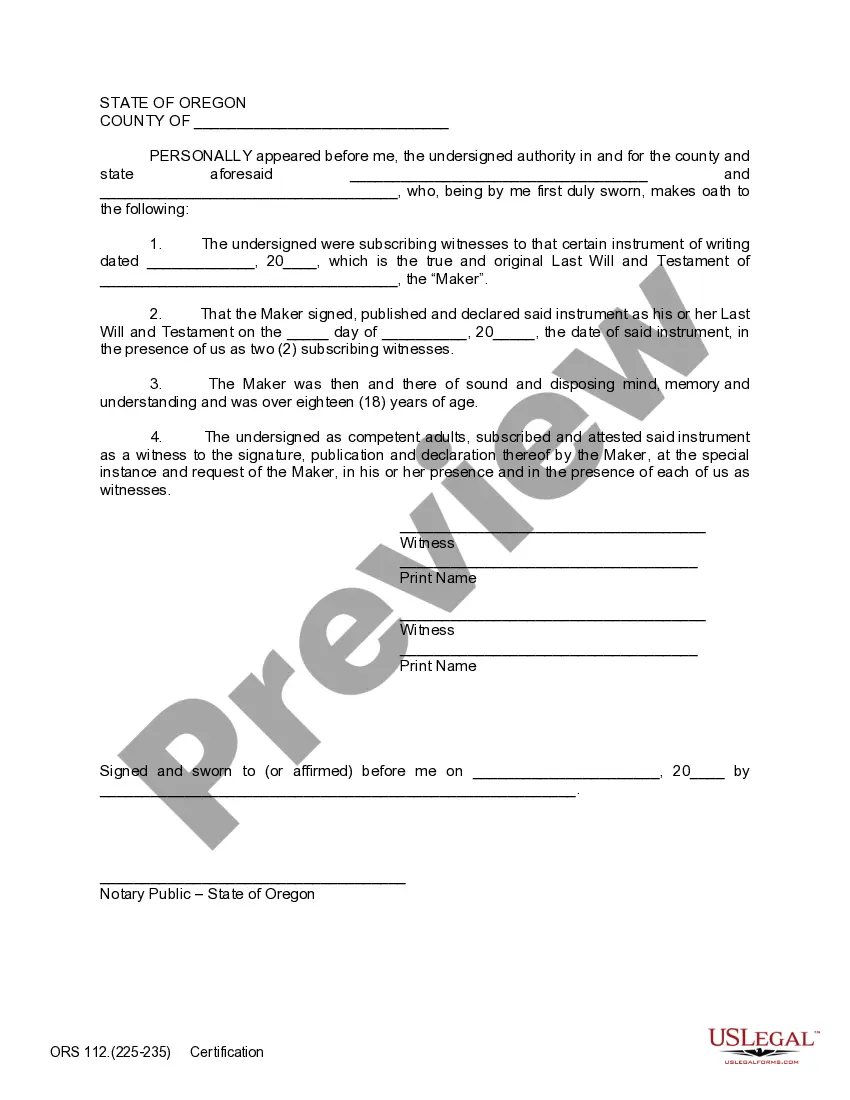 Preview Last Will and Testament for a Domestic Partner with No Children