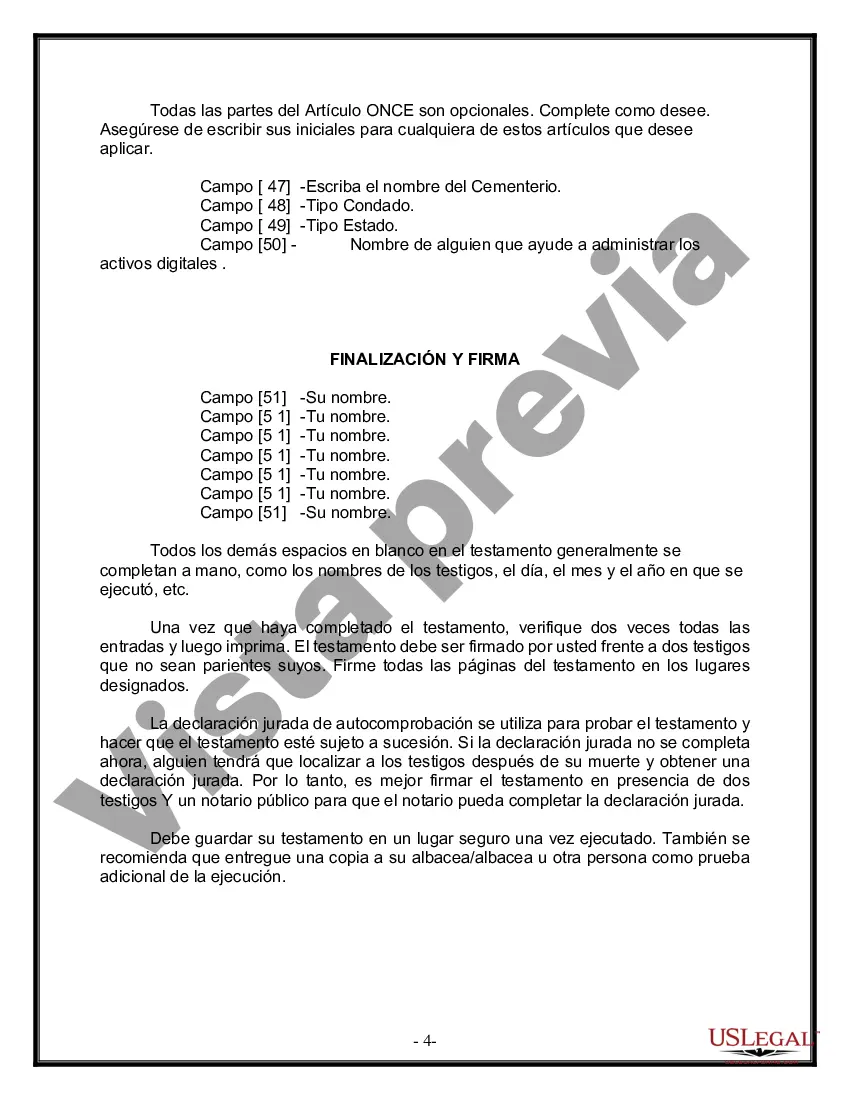 Preview Paquete de Voluntades Mutuas con Últimas Voluntades y Testamentos para Pareja Casada con Hijos Mayores y Menores