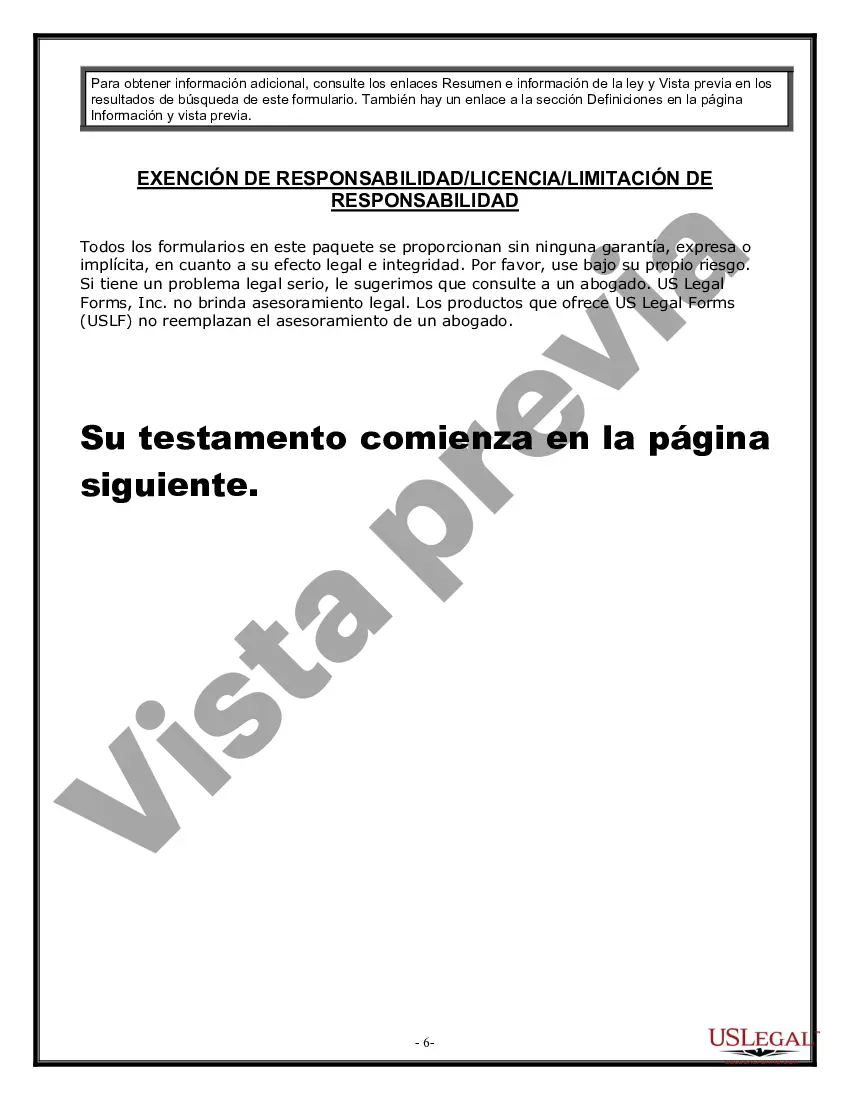 Preview Formulario de testamento y última voluntad legal para viuda o viudo con hijos adultos