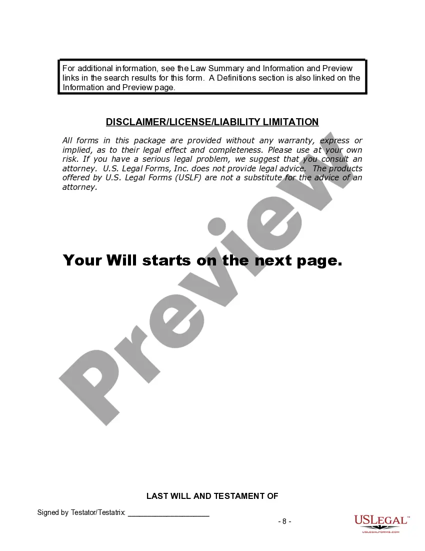 Preview Last Will and Testament for Divorced and Remarried Person with Mine, Yours and Ours Children