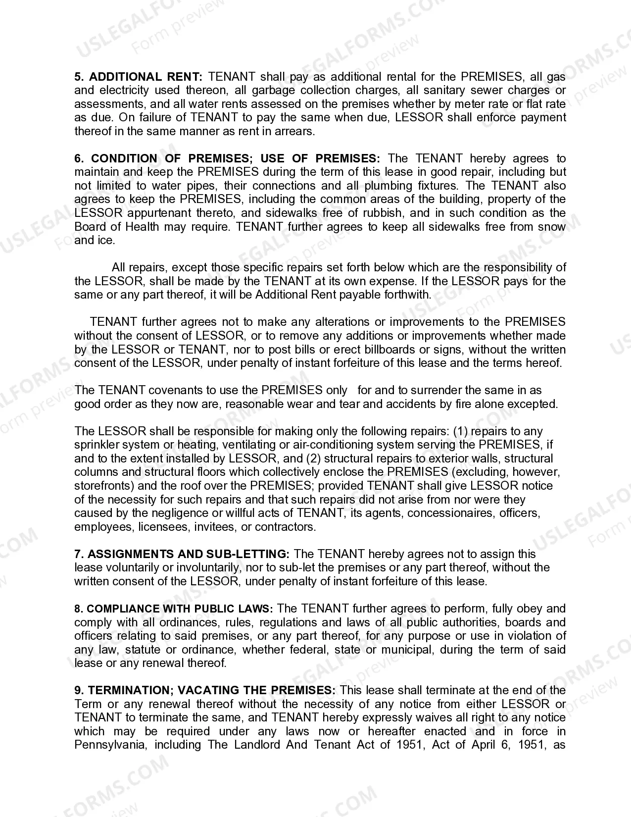 Preview Commercial Lease