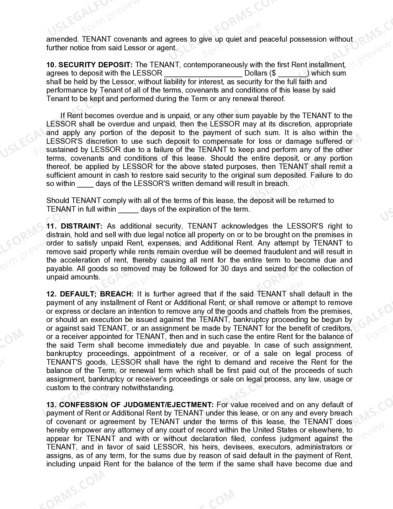 Preview Commercial Lease