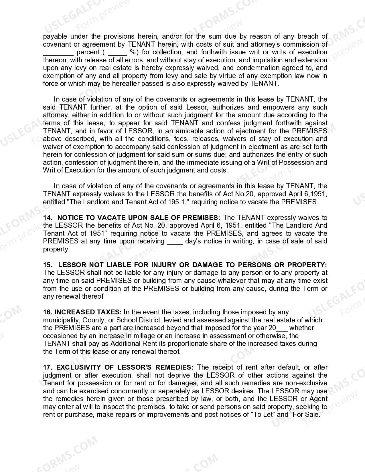 Preview Commercial Lease