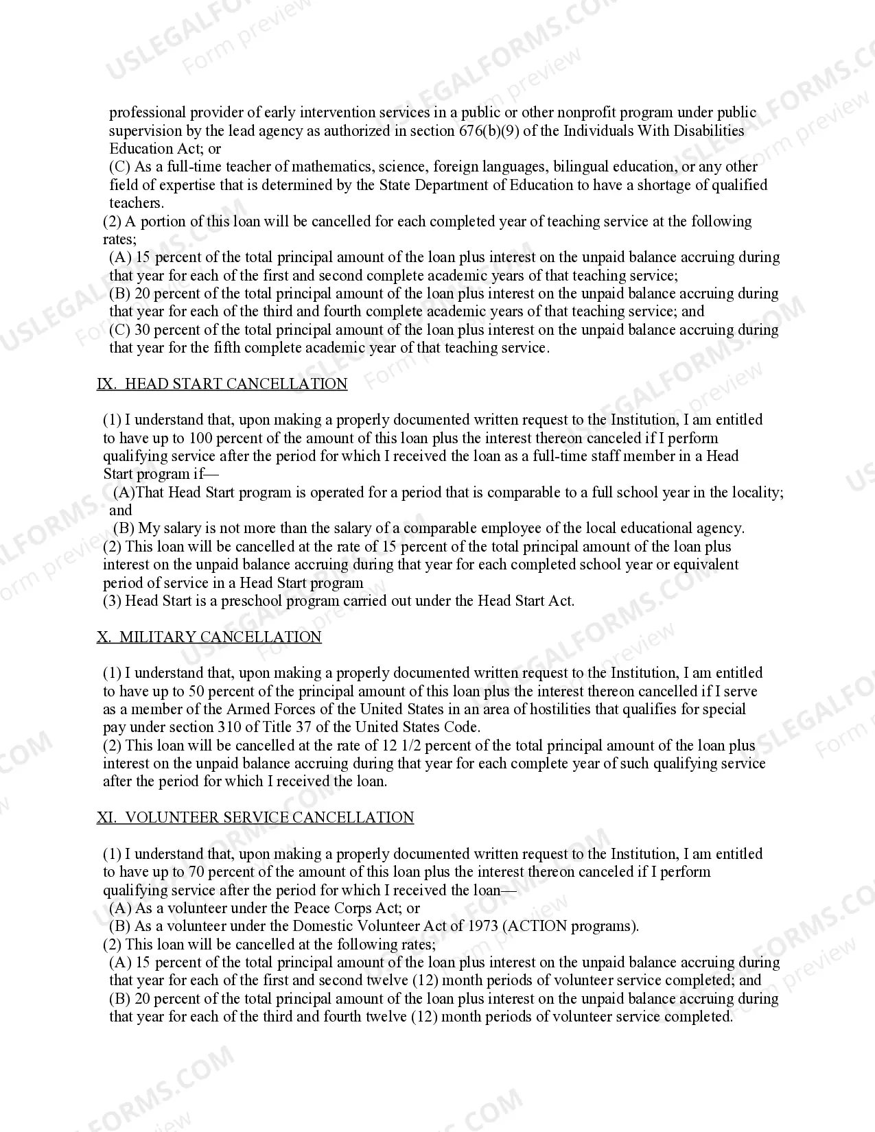 Preview Supplemental Promissory Note for College Loan Program