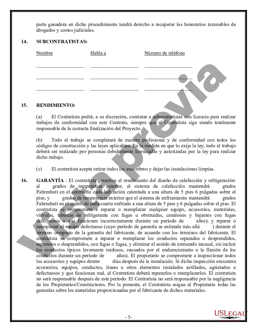 Preview Contrato HVAC para contratista