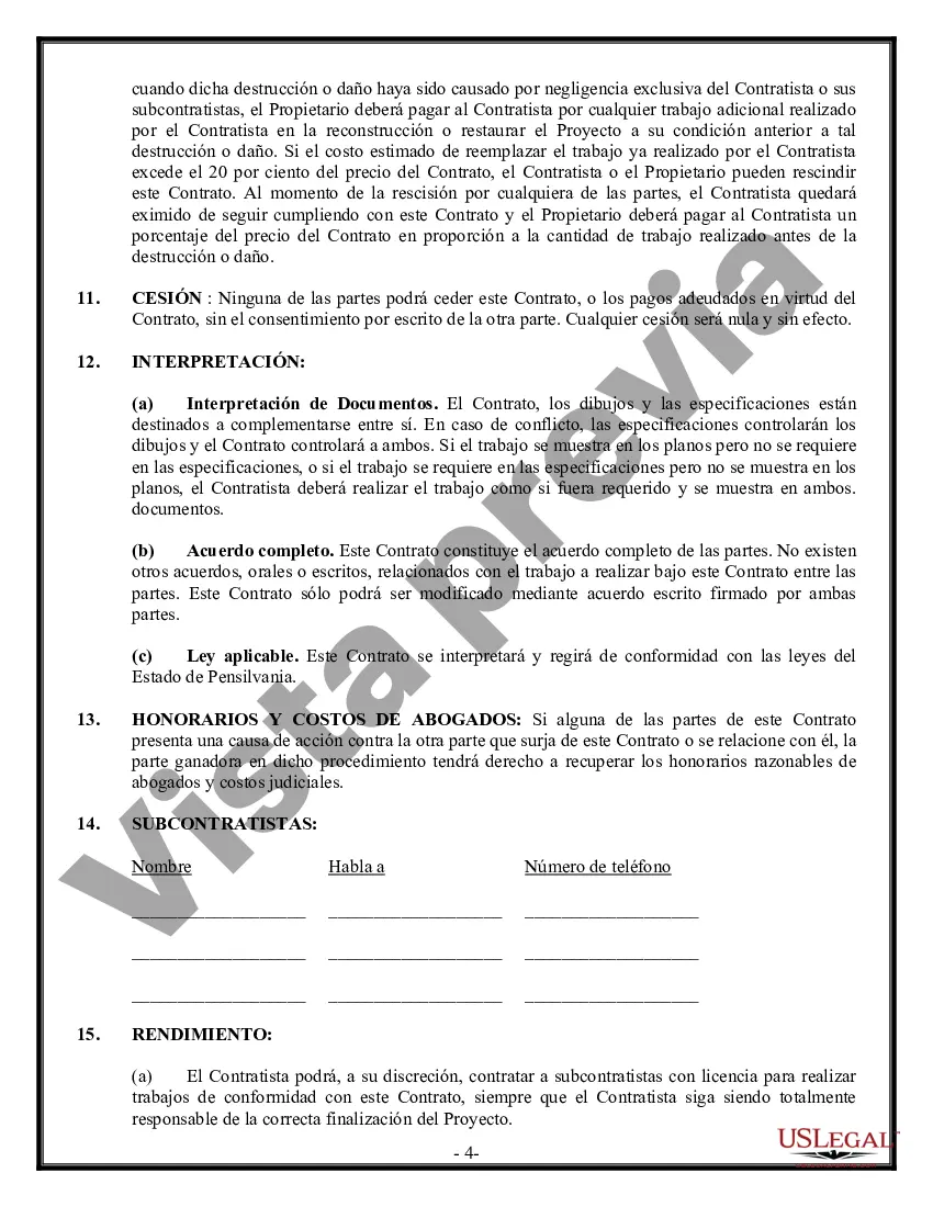 Preview Contrato de excavadora para contratista