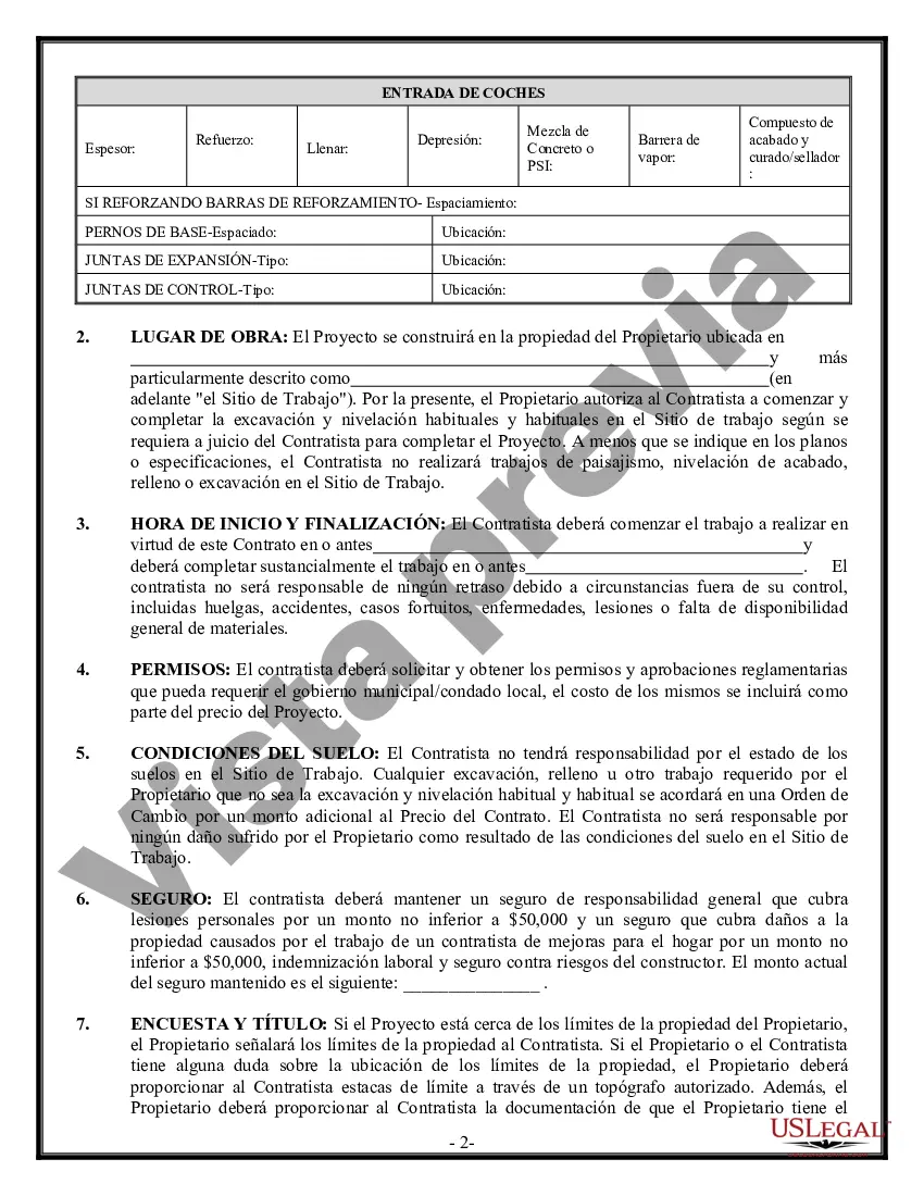 Preview Contrato de albañil de hormigón para contratista