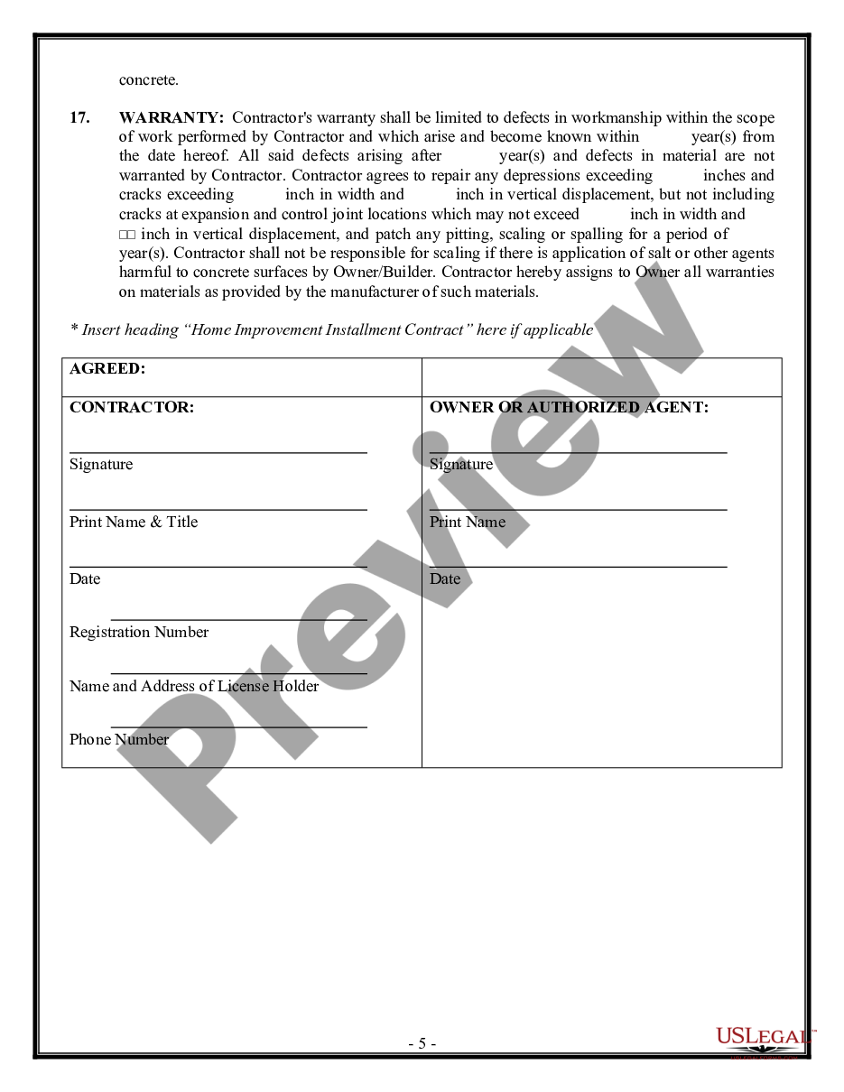 page 4 Concrete Mason Contract for Contractor preview