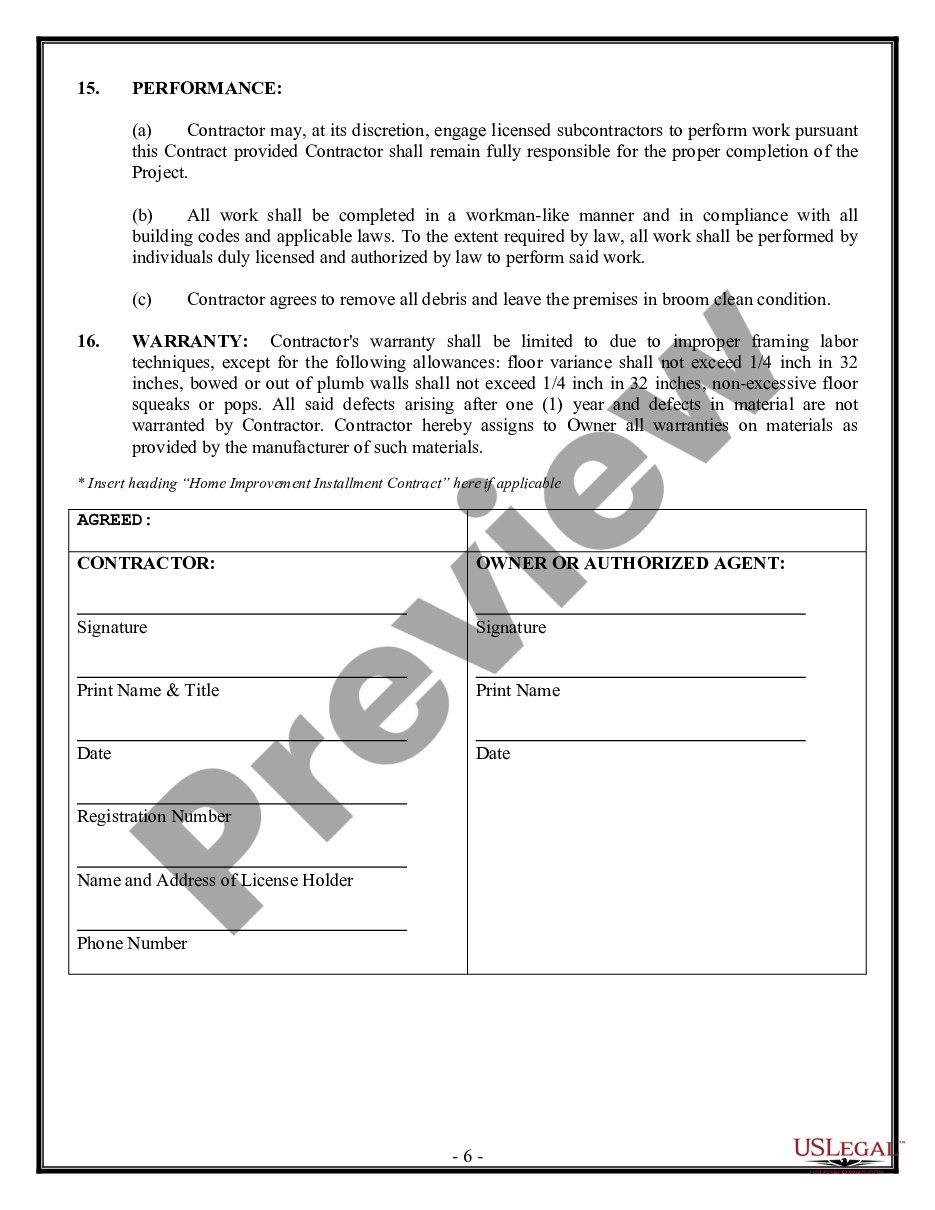 page 5 Framing Contract for Contractor preview