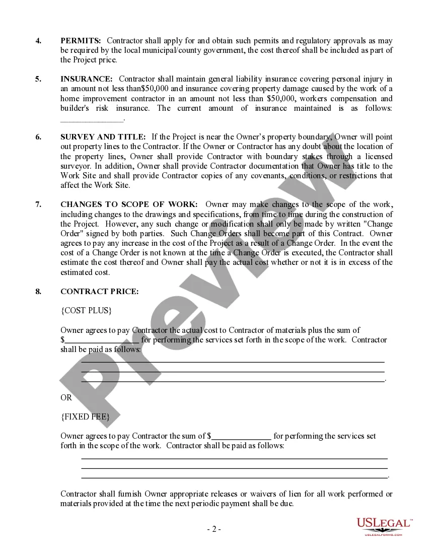 Preview Insulation Contract for Contractor