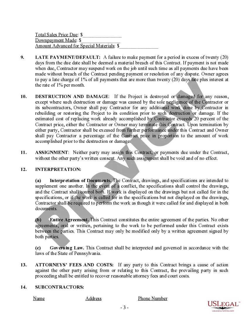 Preview Insulation Contract for Contractor