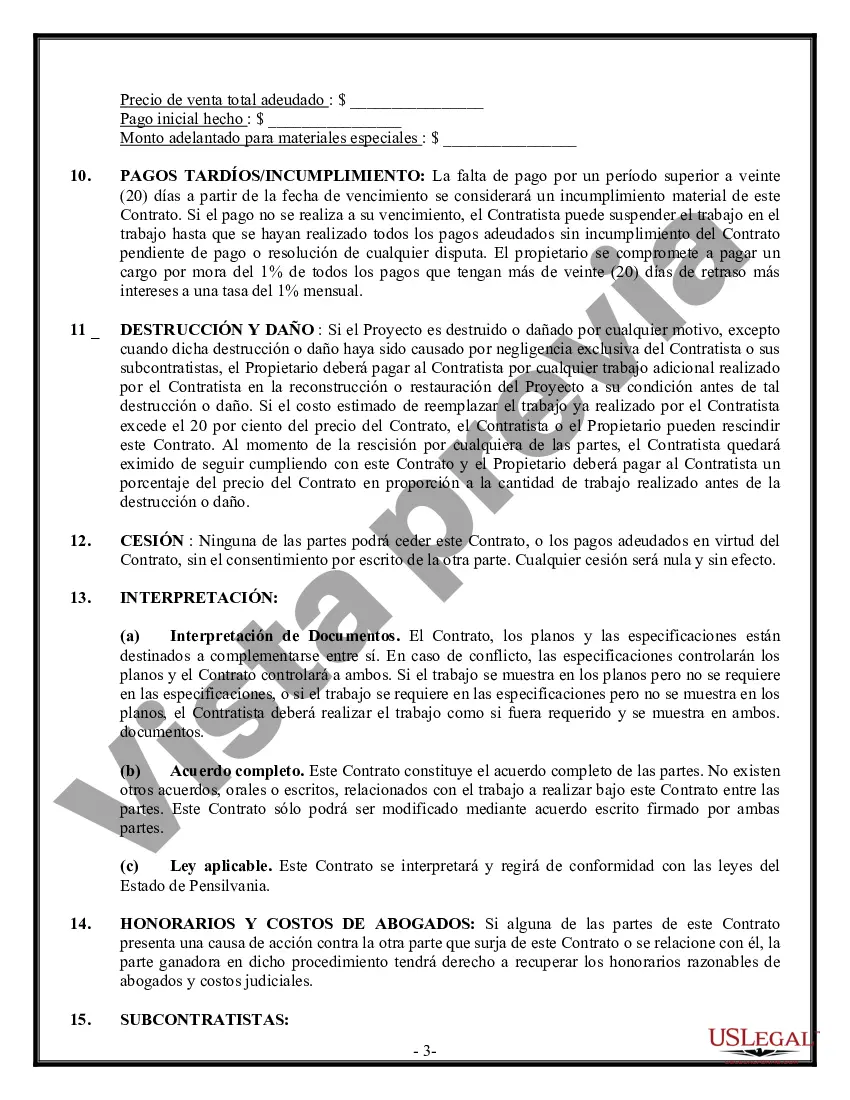 Preview Contrato de pavimentación para contratista