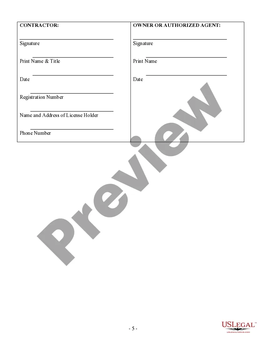 Preview Siding Contract for Contractor