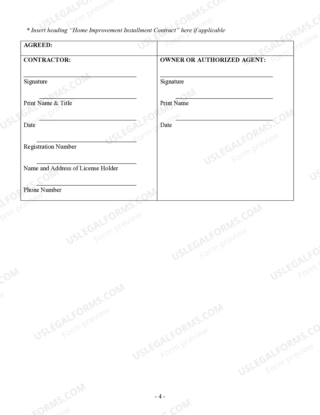 Preview Drainage Contract for Contractor