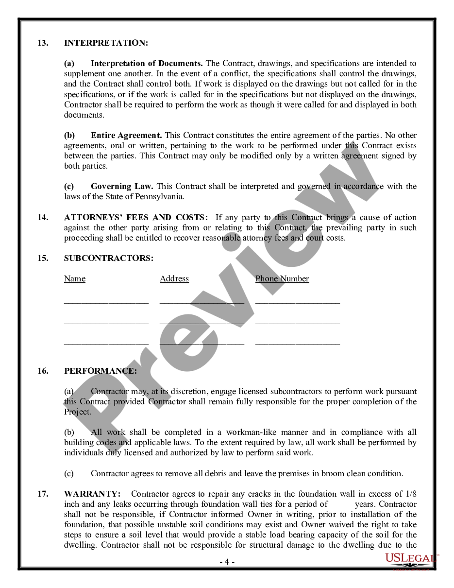 page 3 Foundation Contract for Contractor preview