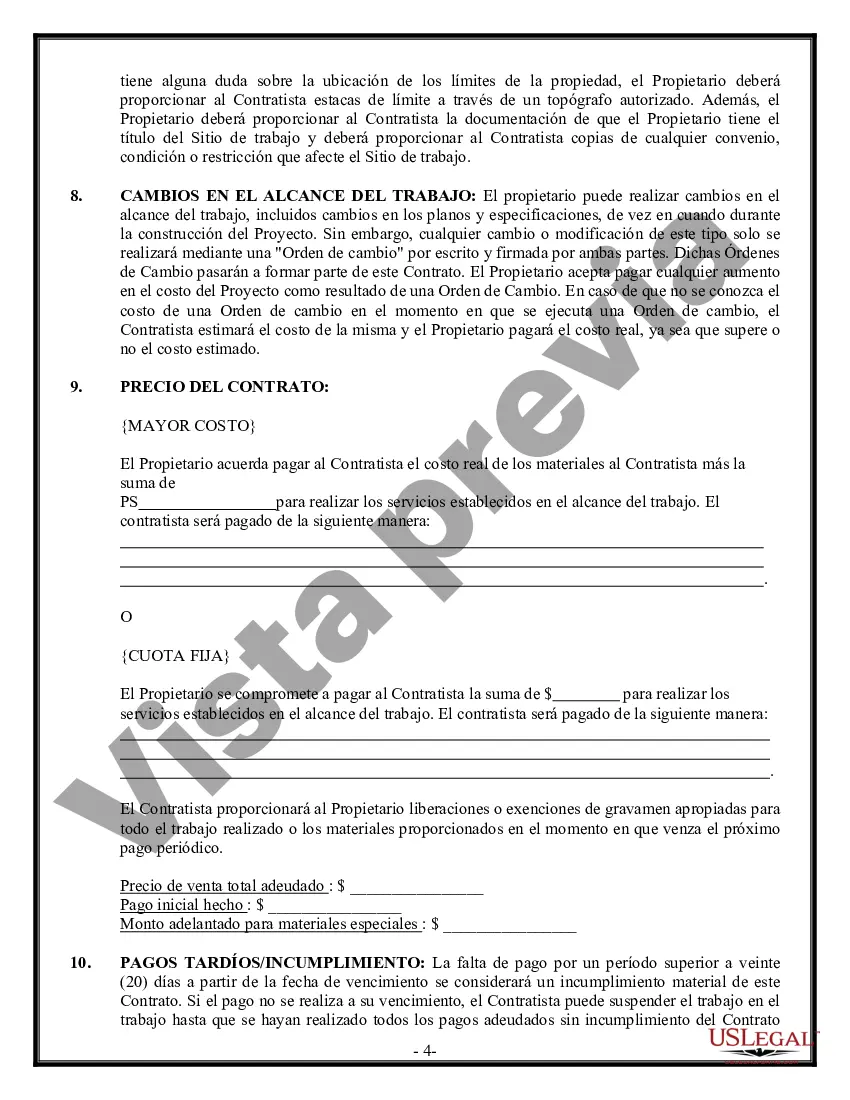 Preview Contrato de plomería para contratista