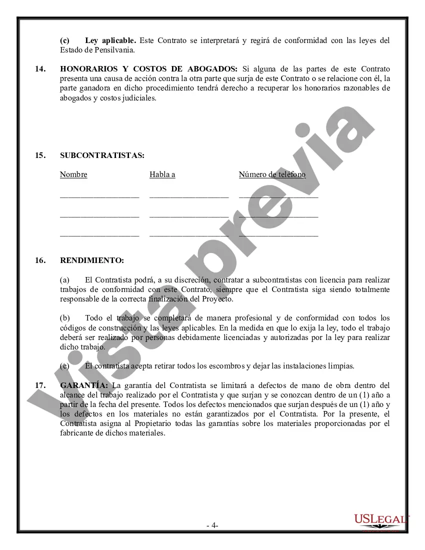 Preview Contrato de albañil para contratista