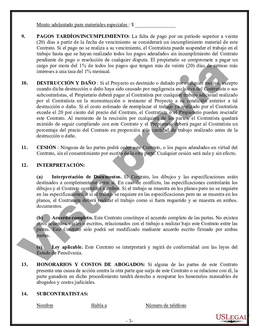 Preview Contrato de techado para contratista