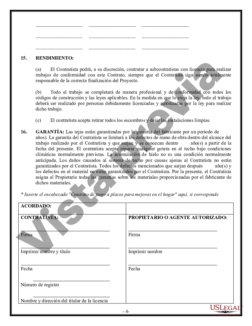 Preview Contrato de techado para contratista