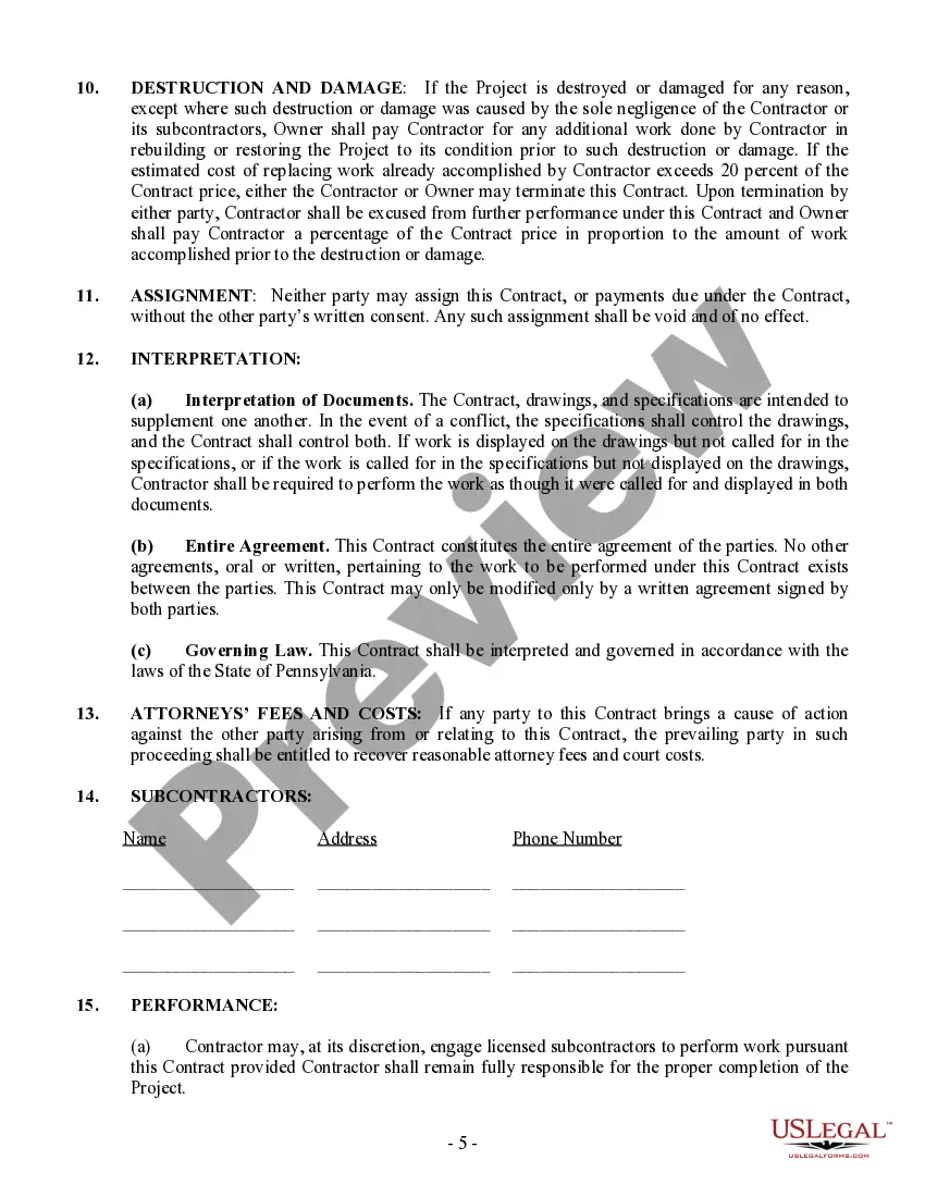 Preview Electrical Contract for Contractor