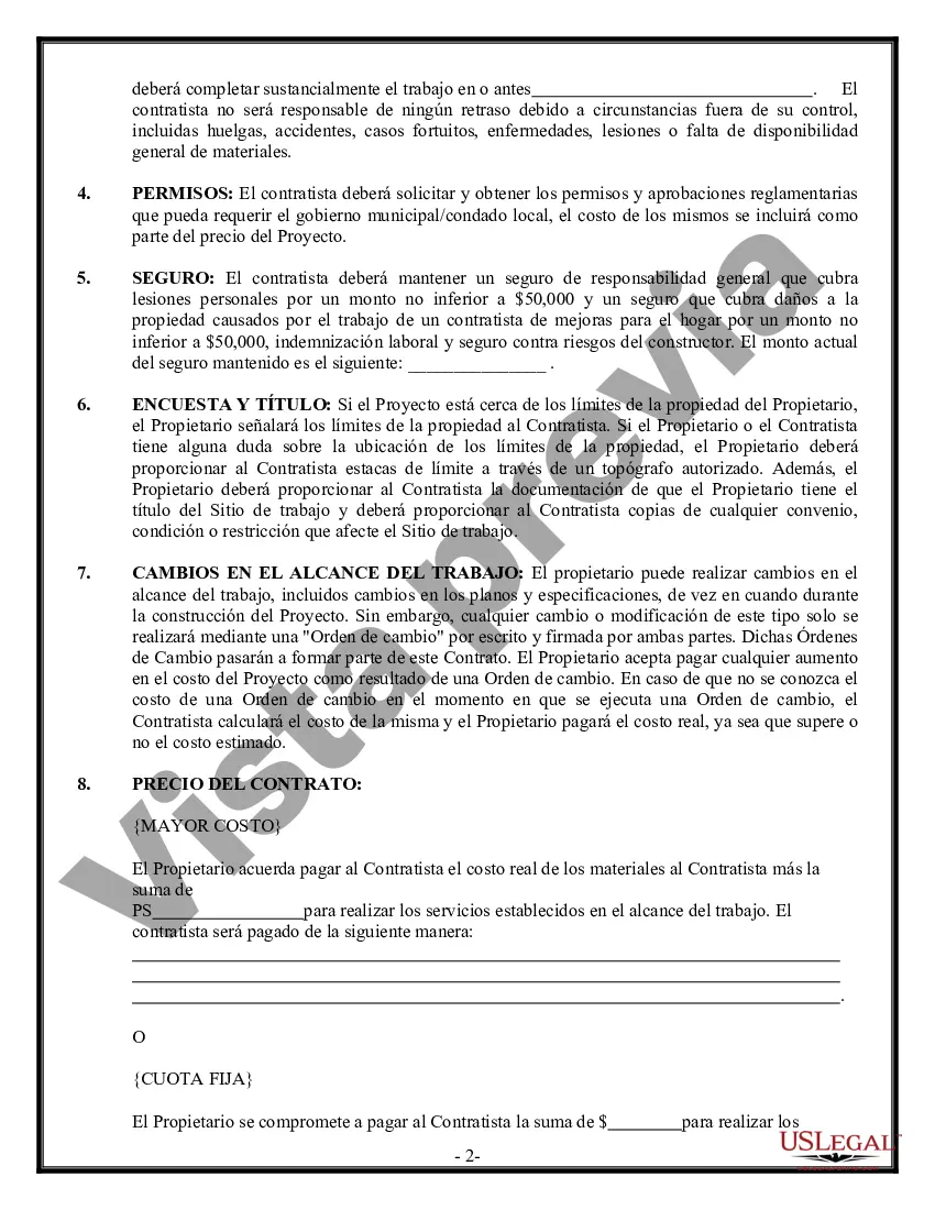 Preview Contrato de paneles de yeso de yeso para contratista