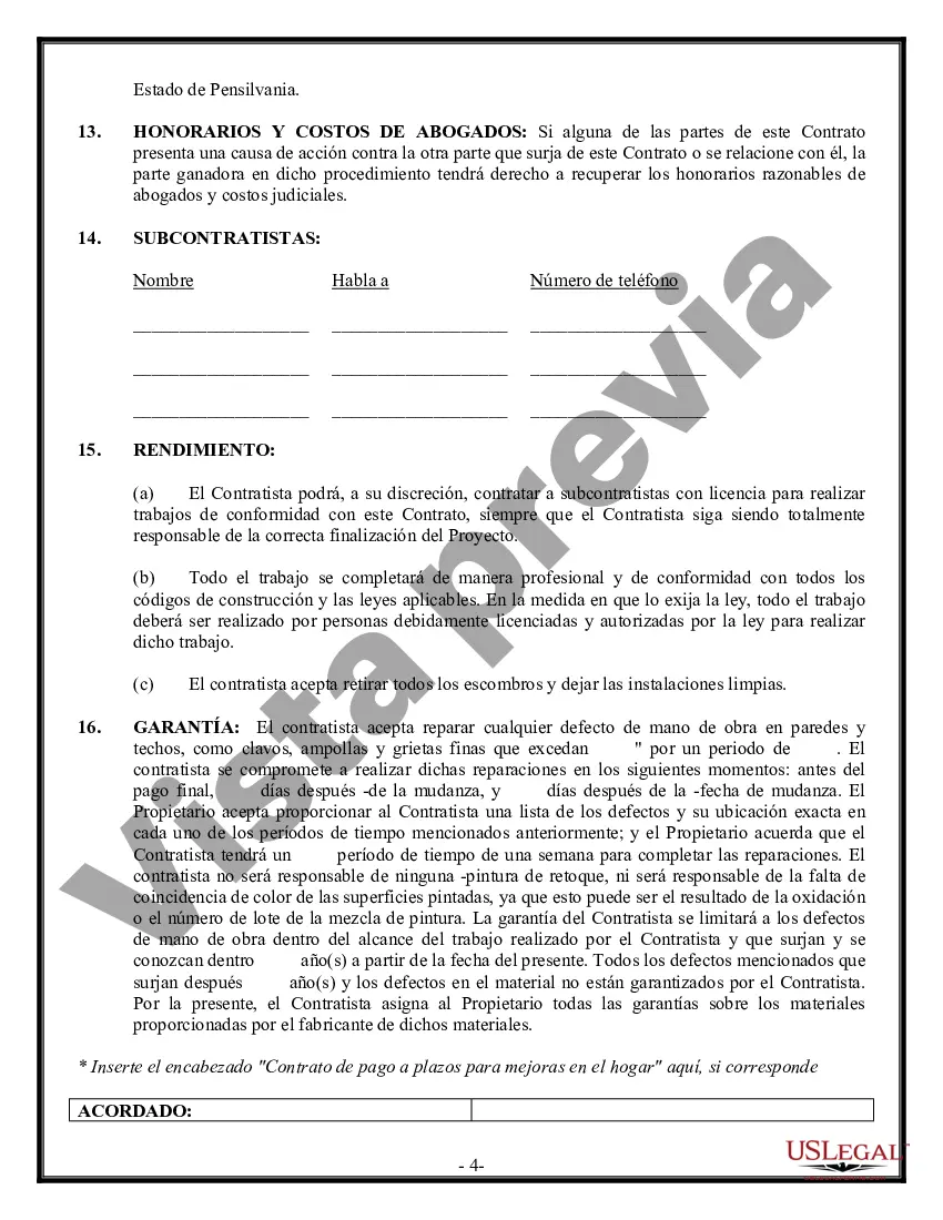 Preview Contrato de paneles de yeso de yeso para contratista