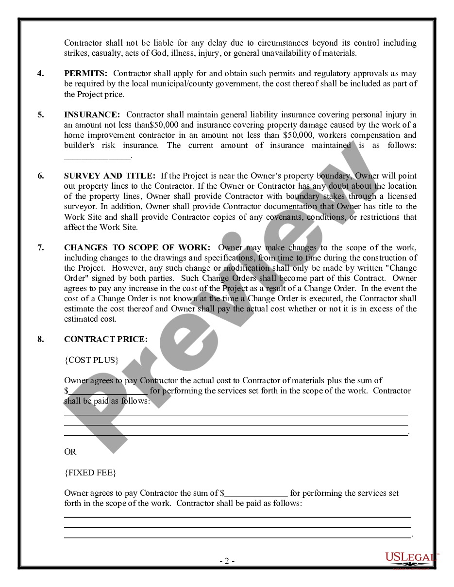 page 1 Sheetrock Drywall Contract for Contractor preview