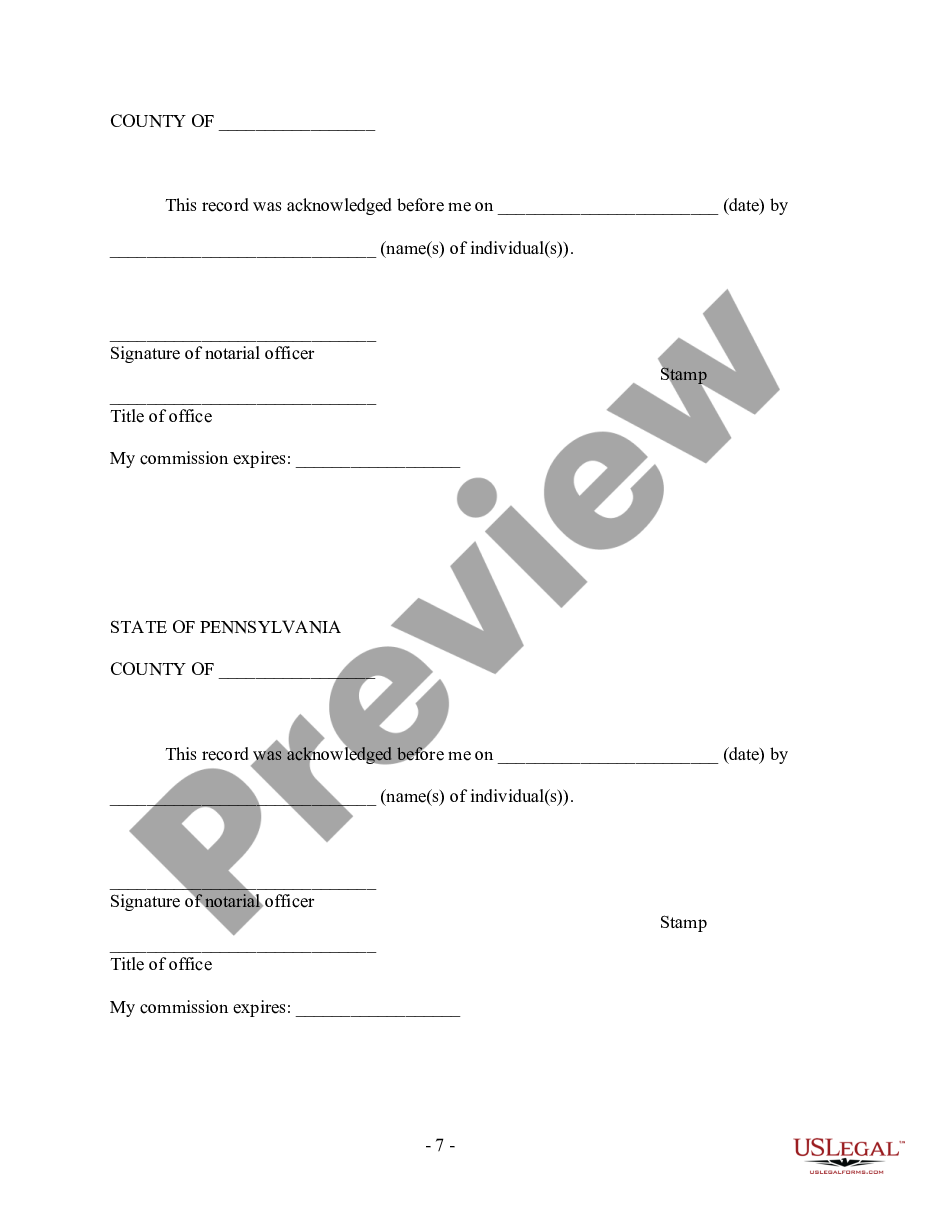 page 6 Pennsylvania Prenuptial Premarital Agreement without Financial Statements preview