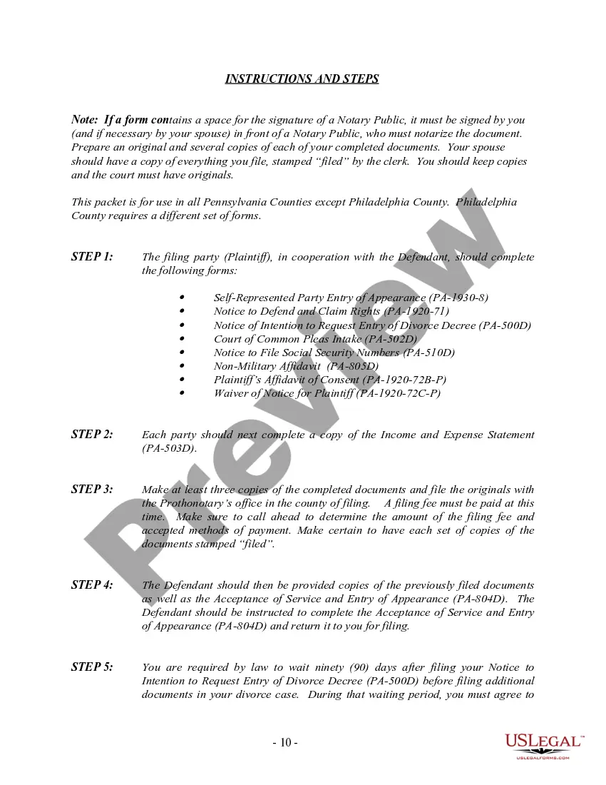 Get Pennsylvania No-Fault Agreed Uncontested Divorce Package for Dissolution of Marriage for people with Minor Children Preview Pennsylvania No-Fault Agreed Uncontested Divorce Package for Dissolution of Marriage for people with Minor Children