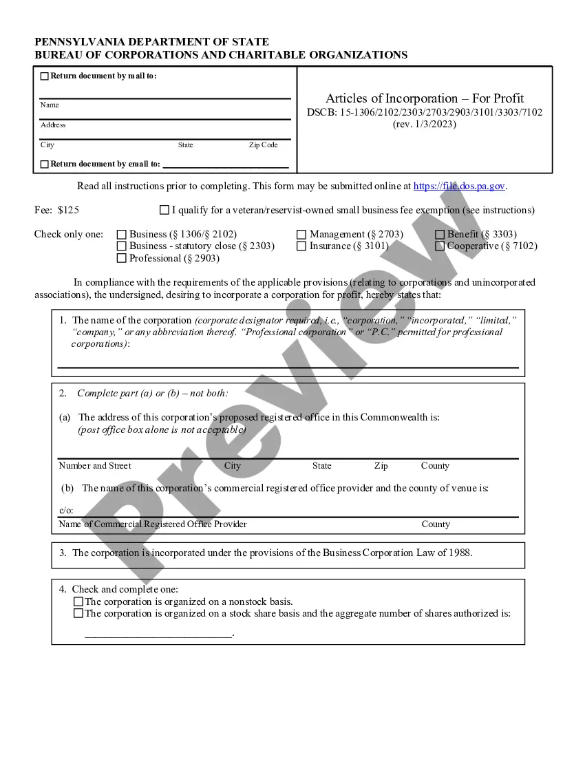 Pennsylvania Articles Of Incorporation For Domestic For Articles Of Incorporation Pa Example 0293