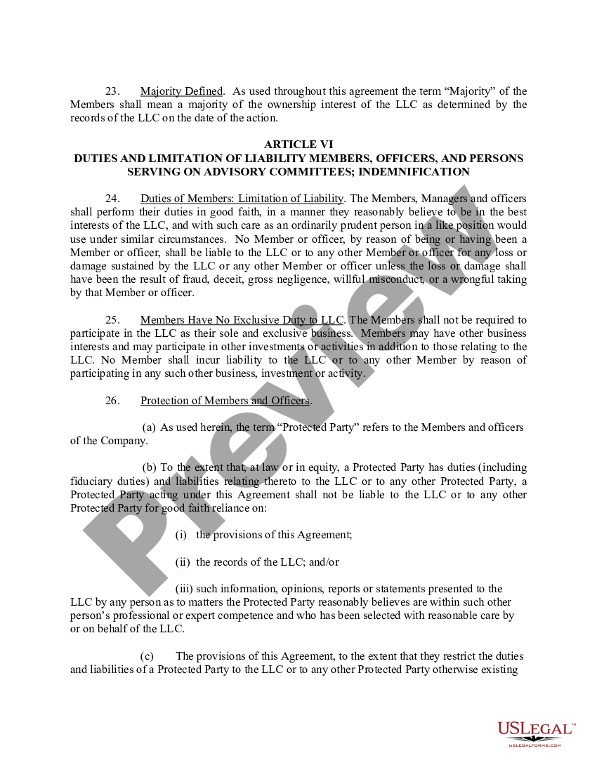 Llc Operating Agreement Pa Template 4833