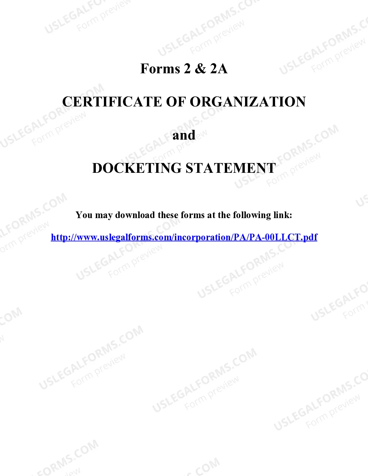 Preview Pennsylvania Professional Limited Liability Company PLLC Formation Package