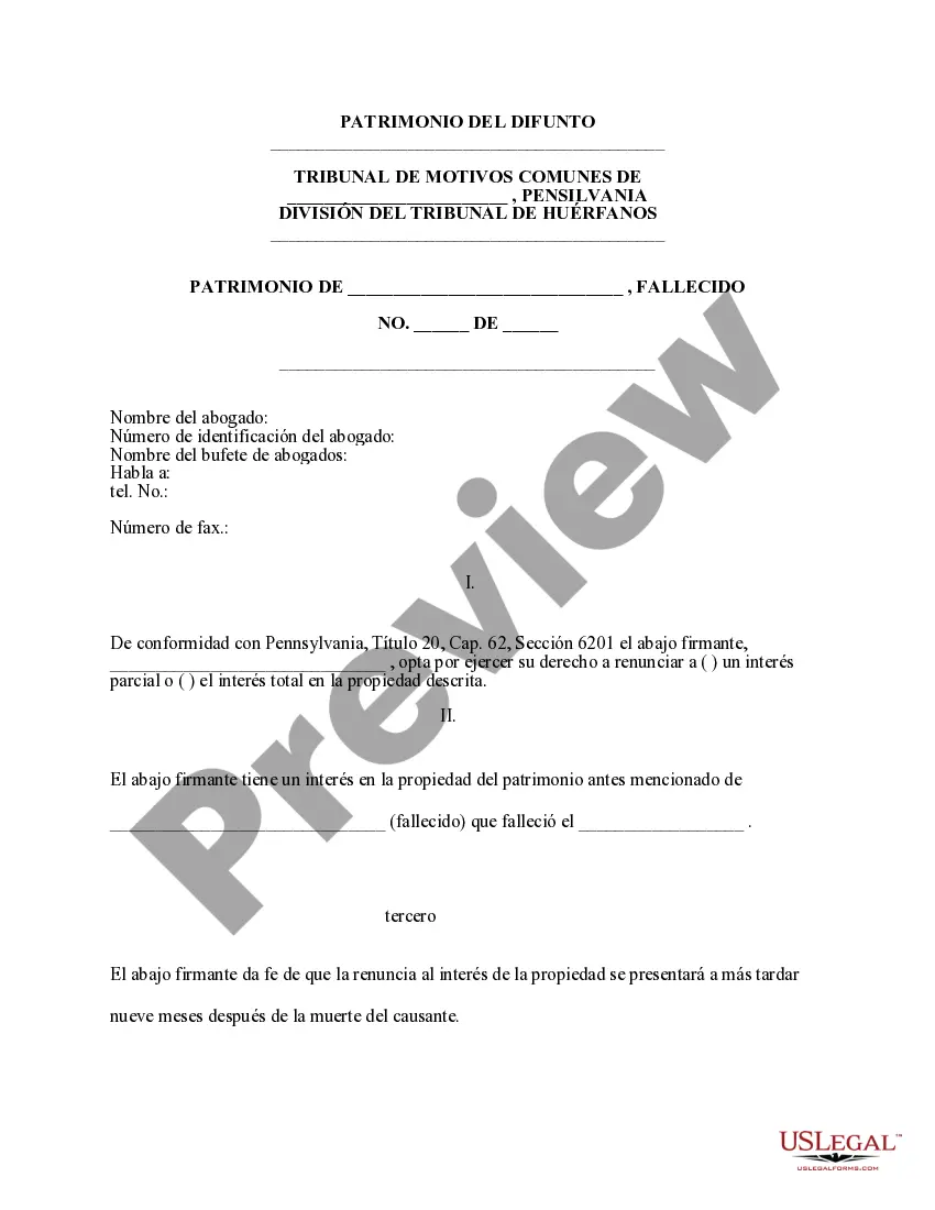 Preview Renuncia y renuncia de bienes recibidos por sucesión intestada